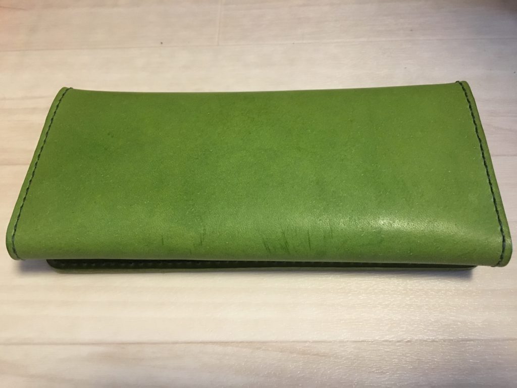 緑本ヌメ革の長財布76