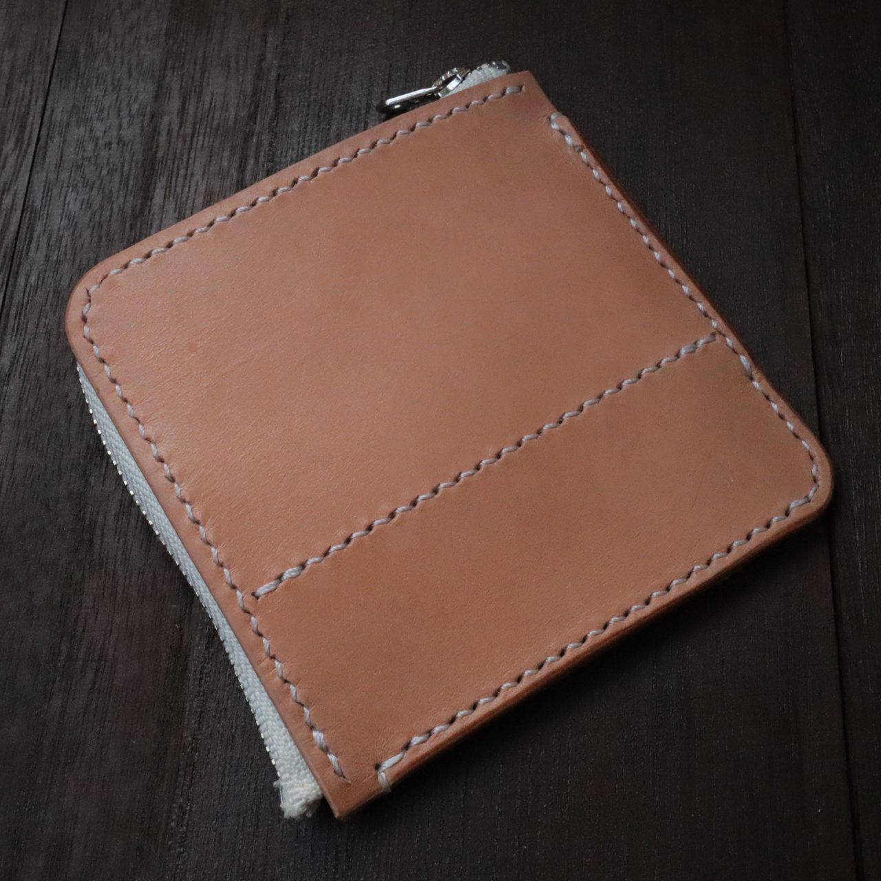 L字ファスナーの小型財布｜レザークラフト作品紹介